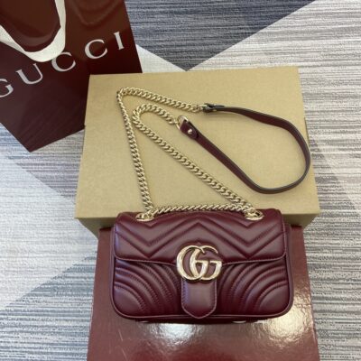 頂級GUCCI古馳GG Marmont系列绗缝迷你手袋446744