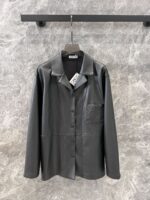 原單羅意威24SS秋冬新款真皮女士外套黑色