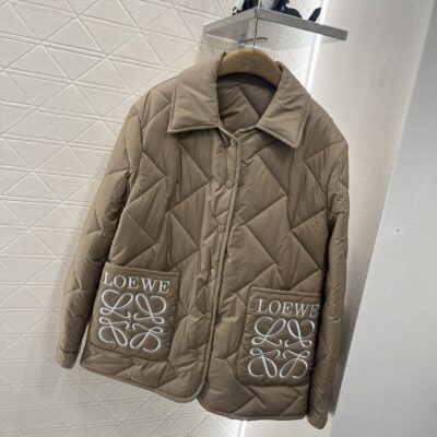 頂級高仿羅意威LOEWE菱格棉服女士衣服 外套