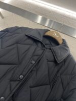 頂級高仿羅意威LOEWE菱格棉服女士衣服外套黑色