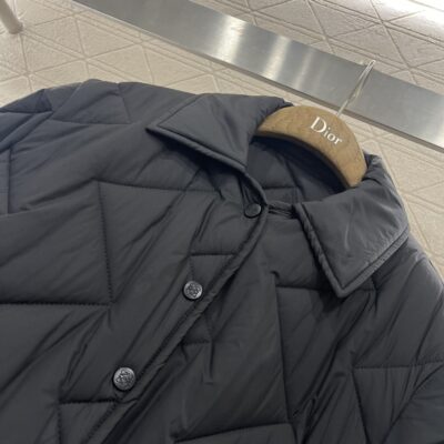 頂級高仿羅意威LOEWE菱格棉服女士衣服外套黑色