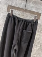 高仿A貨羅意威秋冬新款撞色刺繡休閒運動長褲黑色