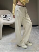 原單羅意威24FW秋冬新品運動休閒直筒長褲白色