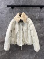 1:1羅意威24FW秋冬新款女士羊皮翻領外套白色
