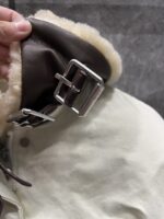 1:1羅意威24FW秋冬新款女士羊皮翻領外套白色