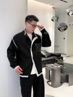 一比一Loewe羅意威秋冬新款黑色男士毛衣外套