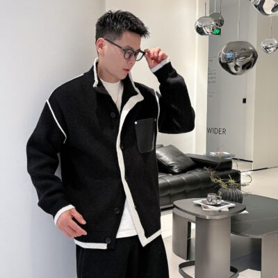 一比一Loewe羅意威秋冬新款黑色男士毛衣外套