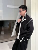 一比一Loewe羅意威秋冬新款黑色男士毛衣外套
