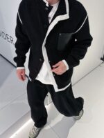 一比一Loewe羅意威秋冬新款黑色男士毛衣外套