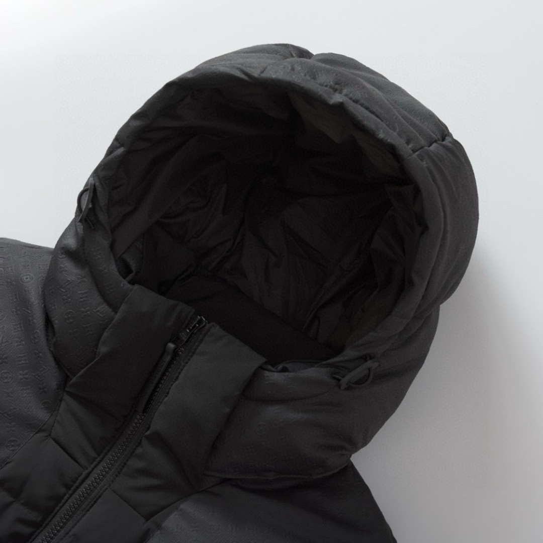 頂級奢侈品路易威登LV精仿超A貨原單羽絨服黑色連帽外套