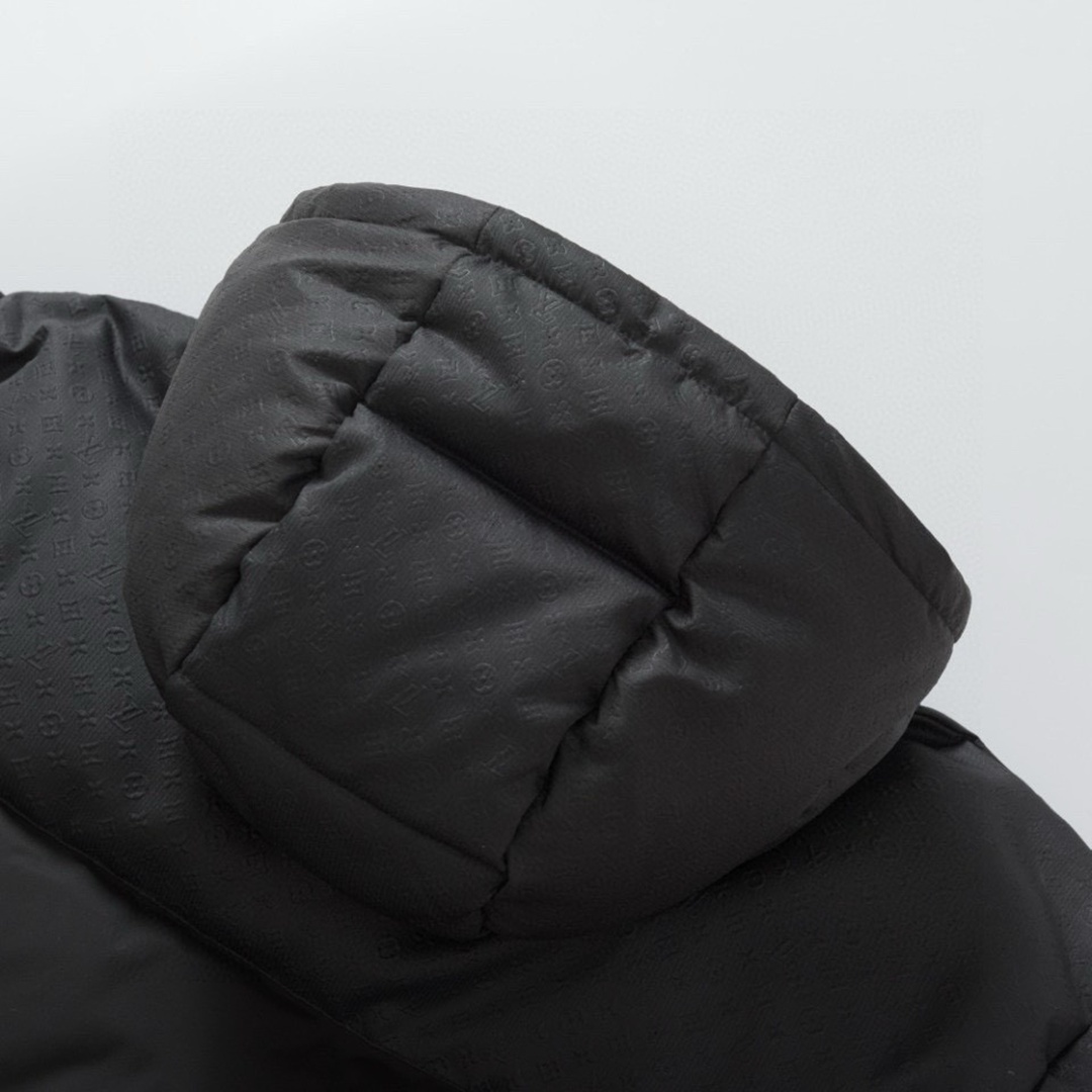 頂級奢侈品路易威登LV精仿超A貨原單羽絨服黑色連帽外套