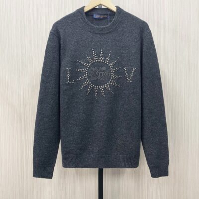 lv刺繡印花頂級復刻路易威登高仿羊毛面料套頭毛衣長袖羊毛衫