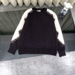 高仿精品YSL聖羅蘭新款全球限量发售圆领拼色纯棉毛衣男女同款