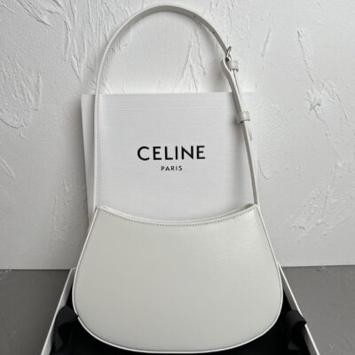 原單Celine賽琳新款白色肩包牛皮革手袋腋下包115703BF4.38N