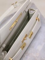 高仿YSL聖羅蘭包包 Manhattan漆皮小型肩背袋 SAINT LAURENT 白色金扣