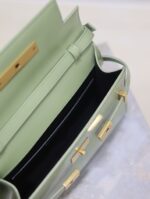高仿YSL聖羅蘭包包 Manhattan漆皮小型肩背袋 SAINT LAURENT 牛油果綠