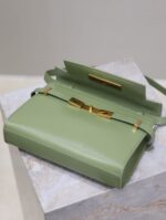 高仿YSL聖羅蘭包包 Manhattan漆皮小型肩背袋 SAINT LAURENT 牛油果綠