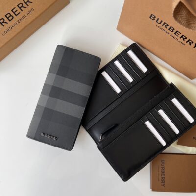 burberry巴寶莉高仿London格紋牛皮二折包錢包