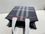 burberry巴寶莉高仿精品深藍色新款棉質帆布格紋托特包纖巧托特包