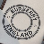 burberry巴寶莉原單白色馬術風格的棉質帆布水桶包