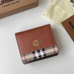 burberry巴寶莉原單皮夾棕色Vintage格紋環保帆布折疊式錢夾卡包