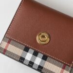 burberry巴寶莉原單皮夾棕色Vintage格紋環保帆布折疊式錢夾卡包