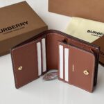 burberry巴寶莉原單皮夾棕色Vintage格紋環保帆布折疊式錢夾卡包