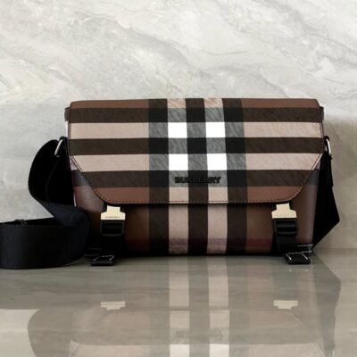 burberry巴寶莉原單深樺木棕郵差包精巧信使包