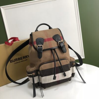 burberry巴寶莉頂級The Rucksack軍旅背包Canvas格紋雙肩包