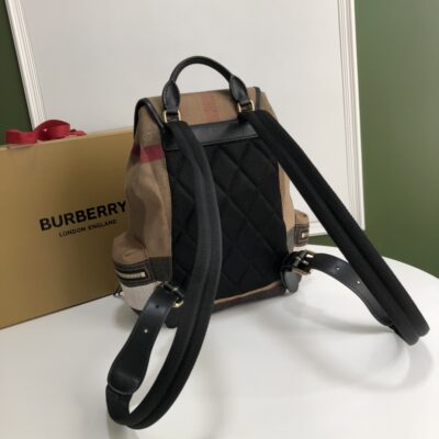 burberry巴寶莉頂級The Rucksack軍旅背包Canvas格紋雙肩包