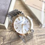 Burberry巴寶莉高仿手錶英倫格紋BU1350和BU1351藍寶石玻璃情侶款石英機芯