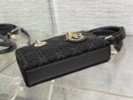 高仿精品Dior迪奧Lady最新限量版重工珠子戴妃包黑色22cm