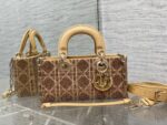 高仿包包Dior迪奧Lady最新限量版重工珠子戴妃包焦糖色22cm