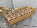高仿包包Dior迪奧Lady最新限量版重工珠子戴妃包焦糖色22cm