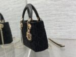 1:1Dior迪奧黑色Lady最新限量版重工珠子戴妃包三格小包