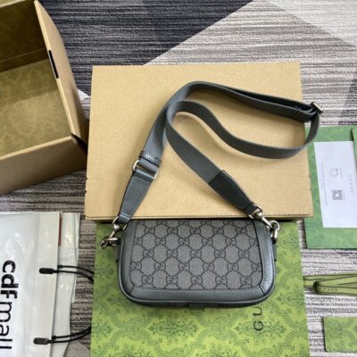 高仿精品GUCCI古馳新款黑色GG Ophidia系列超迷你肩背包795466