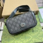 高仿精品GUCCI古馳新款黑色GG Ophidia系列超迷你肩背包795466