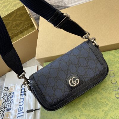 一比一GUCCI古馳新品藍色GG Ophidia系列超迷你肩背包795466