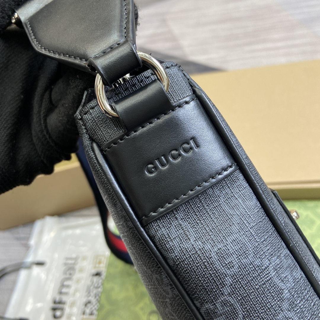 gucci古馳原單新款黑色GG斜挎包款號792081FADJA1042早秋系列甄選斜挎包