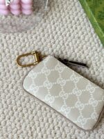 高仿錢包GUCCI古驰新款零錢包杏色671722