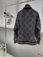 Gucci古驰原單新品灰藍色轻薄立领夹克男女同款