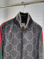 Gucci古驰原單新品灰藍色轻薄立领夹克男女同款