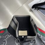 Gucci古驰原單新品灰藍色轻薄立领夹克男女同款