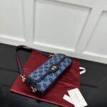 高仿網站GUCCI古驰新款藍色牛仔布女款斜挎包786027