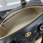 原單GUCCI古驰新款黑色原廠皮波士頓包女款斜挎包702242