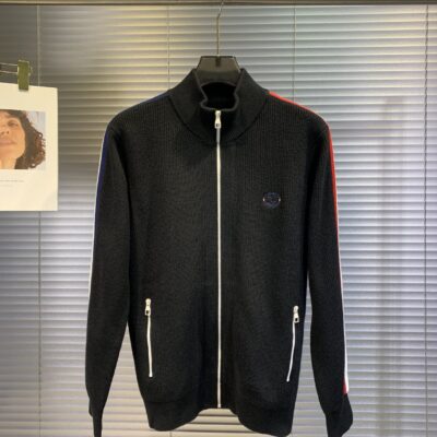 Gucci古驰頂級復刻秋冬新款針織黑色羊毛開衫