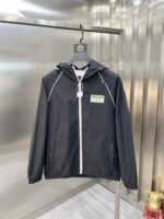 Gucci古驰頂級復刻秋冬新款黑色風衣連帽外套