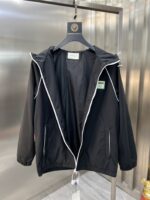 Gucci古驰頂級復刻秋冬新款黑色風衣連帽外套