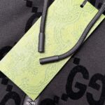 Gucci古驰頂級復刻秋冬新款飾織帶植絨雙G圖案拉鍊夾克外套