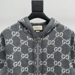 Gucci古驰頂級復刻秋冬24SS新款雙面老花滿印連帽拉鍊開衫